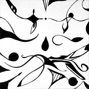Abstract black and white painting, Release 3.